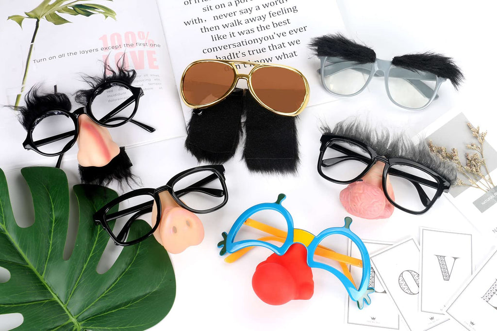 Ocean Line Funny Disguise Glasses, 6 Pairs for Halloween Photo Booth Props