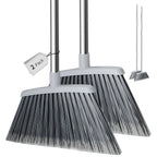 Broom, Outdoor Brooms for Sweeping Indoor, Adjustable 55" Pet Hair Removal Hevy Duty Broom for Floors Home Kitchen Garage Commercial Patio Industrial Snow (Pack of 2)
