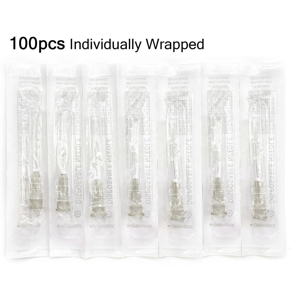 Garfily 100Pack 27 Gauge 1/2 inch Needles Luer Lock for Refilling Ink