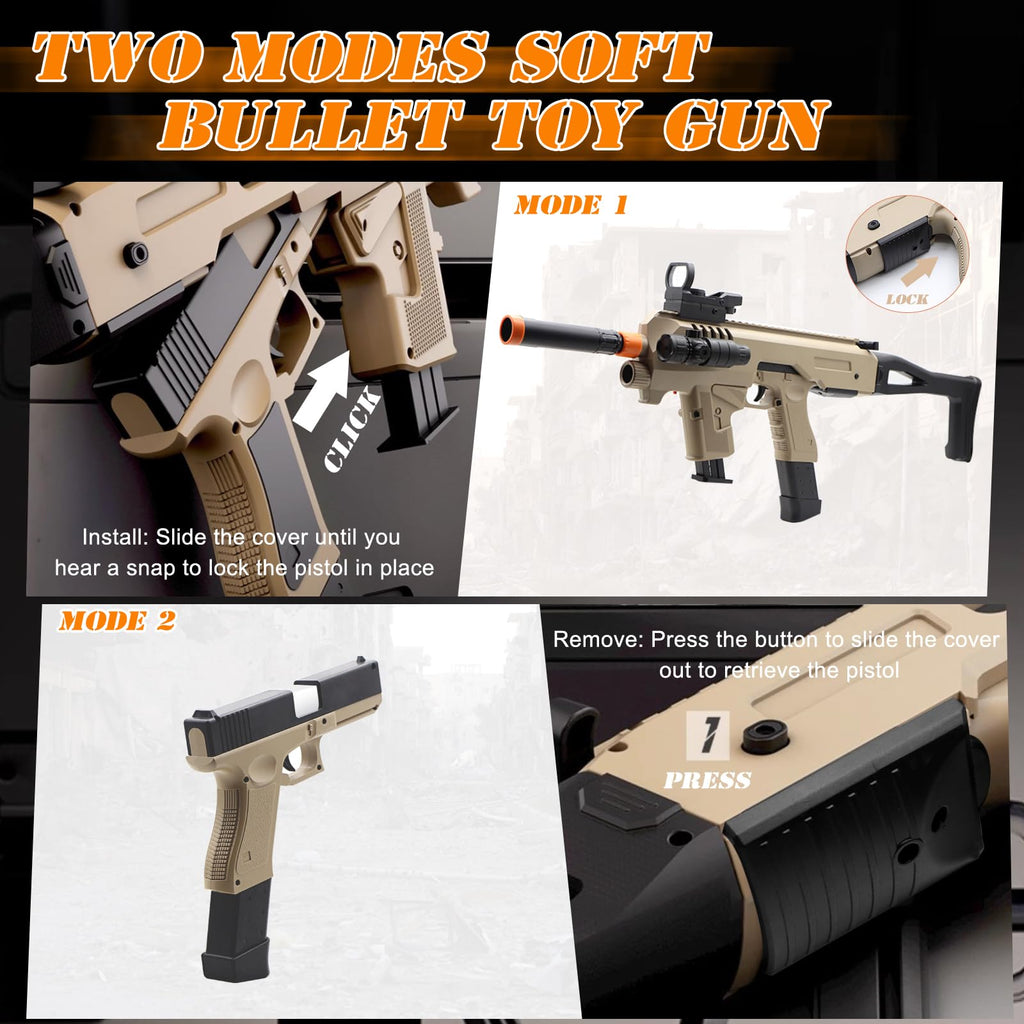 Bugrtey Two Modes Toy Gun Shell Ejecting Rifle with 80 Soft Bullets 40 Shells 2 Clips Soft Bullet Toy Guns Outdoor Shooting Games Christmas Halloween Birthday Gifts