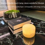 Marble Lamp Night Light Touch Bedside Table Lamp for Bedroom,Type-C Rechargeable Small Desk Bedside Small Lamps,Eye Caring Dimmable LED Ambient lamp (Eastern Jade Glow)