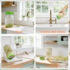 Seed Sprouting Jar Kit with Mung Beans 2.9oz, 2 Wide Mouth Mason Jars with Sprouting Lids, Drain Tray Blackout Sleeves, Sprouts Growing Kit for Growing Bean, Broccoli, Alfalfa, Radish Sprout Seeds