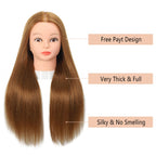 Opini Mannequin Head with 80% Human Hair 26-28" Doll Head for Hairdresser