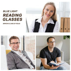 AQWANO 1.5 Reading Glasses for Men Women, Blue Light Blocking Computer Readers, 4 Pack TR90 Flexible Unbreakable Frames Lightweight Cheaters