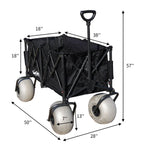 WONDERCAMEL Beach Wagon with 13'' Balloon Wheel, 260L Large Capacity, Compact Folding Design, Collapsible Cart with Big Wheels for Sand, Pump Included