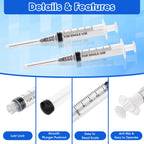 5ml 22 Gauge 32mm Syringe for Scientific Labs,Luer Lock Disposable Syringes, Individually Wrapped
