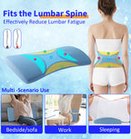 Lumbar Support Pillow for Bed Relief Back Pain: Lower Back Pillow for Sleeping - Memory Foam Waist Pillow - Cooling Back Bolster Pillow for Side, Back&Stomach Sleepers - Bed Cushions for Car, Sofa