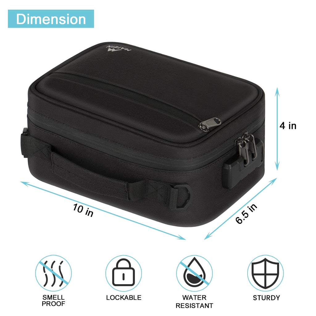 MATEIN Smell Proof Bag, Odor Proof Bags Stash Box Container with Combination Lock, Travel Storage Case with Detachable Shoulder Strap, Odorless Storage Bag Gifts for Men & Women