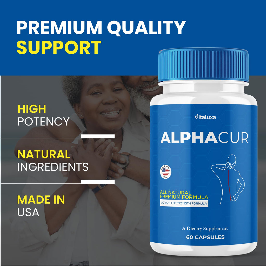 (2 Pack) Alphacur for Neuropathy, AlphaCure Nerve Support Capsules Premium Health Blend All Natural Support Relief Supplement, Alpha Cur Pills Advanced Vitamin Maximum Strength Renew Formula (120 Ct)