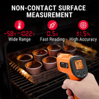 TempPro Temperature Gun, Infrared Thermometer Gun with Laser, Laser Thermometer Gun -58-1022 ℉, Meat Thermometer Digital with Super Long Probe, Food Thermometer for Cooking(Previously ThermoPro)