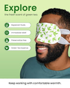16 Packs Steam Eye Masks for Dry Eyes, Green Tea Warm Eye Mask, Relief Eye Fatigue & Puffy Eyes, Moist Heating Compress for Eyes, Self Heated Eye Mask, Disposable Travel Essentials & Relaxation Sets