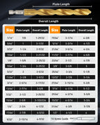 COMOWARE Titanium Impact Drill Bit Set - 30 Pcs Hex Shank HSS, Quick Change Design, 1/16"-1/2"