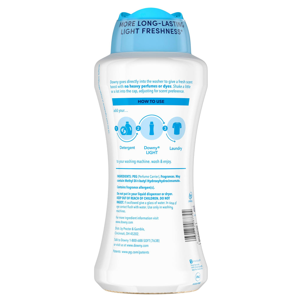Downy Light Laundry Scent Booster Beads, Ocean Mist Scent, 24 OZ, In-Wash Fabric Beads Designed To Be Gentle With A Light Boost Of Scent, No Heavy Perfumes