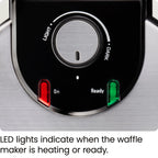 Chefman Rotating Belgian Waffle Maker, 180° Flip Iron w/ Non-Stick Plates, Adjustable Timer, Locking Lid, & Drip Plate, Space Saving Storage, Mess-Free Breakfast, Stainless Steel/Black