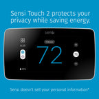 Sensi Touch 2 Smart Thermostat with Touchscreen Color Display, 100 Years of Expertise, Programmable, Wi-Fi, Data Privacy, Easy DIY, Works with Alexa, Energy Star Certified, ST76W, C-Wire Required