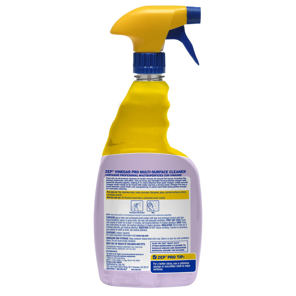 Zep All-Purpose Cleaner with Vinegar Added - 32 Ounces (Case of 4) R48432 - Industrial Grade Cleaner…