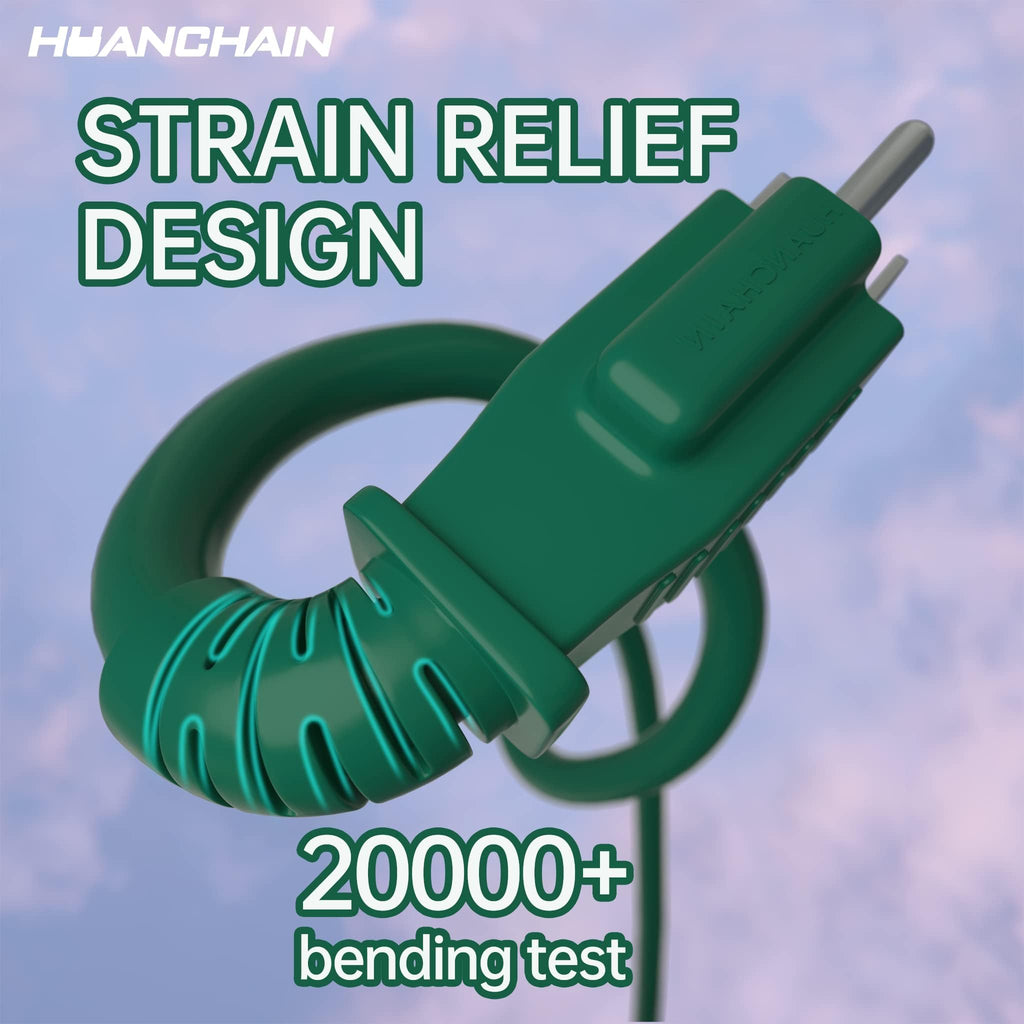 HUANCHAIN 16/3 Gauge Indoor Outdoor Green Extension Cord 50 ft Waterproof