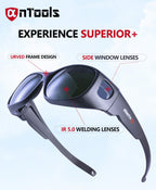 AnTools IR 5.0 Welding Glasses, Wrap-around Welding Goggles, Anti-scratch Welding Lens, UV Protection, Meet ANSI/ISEA, OSHA, Black