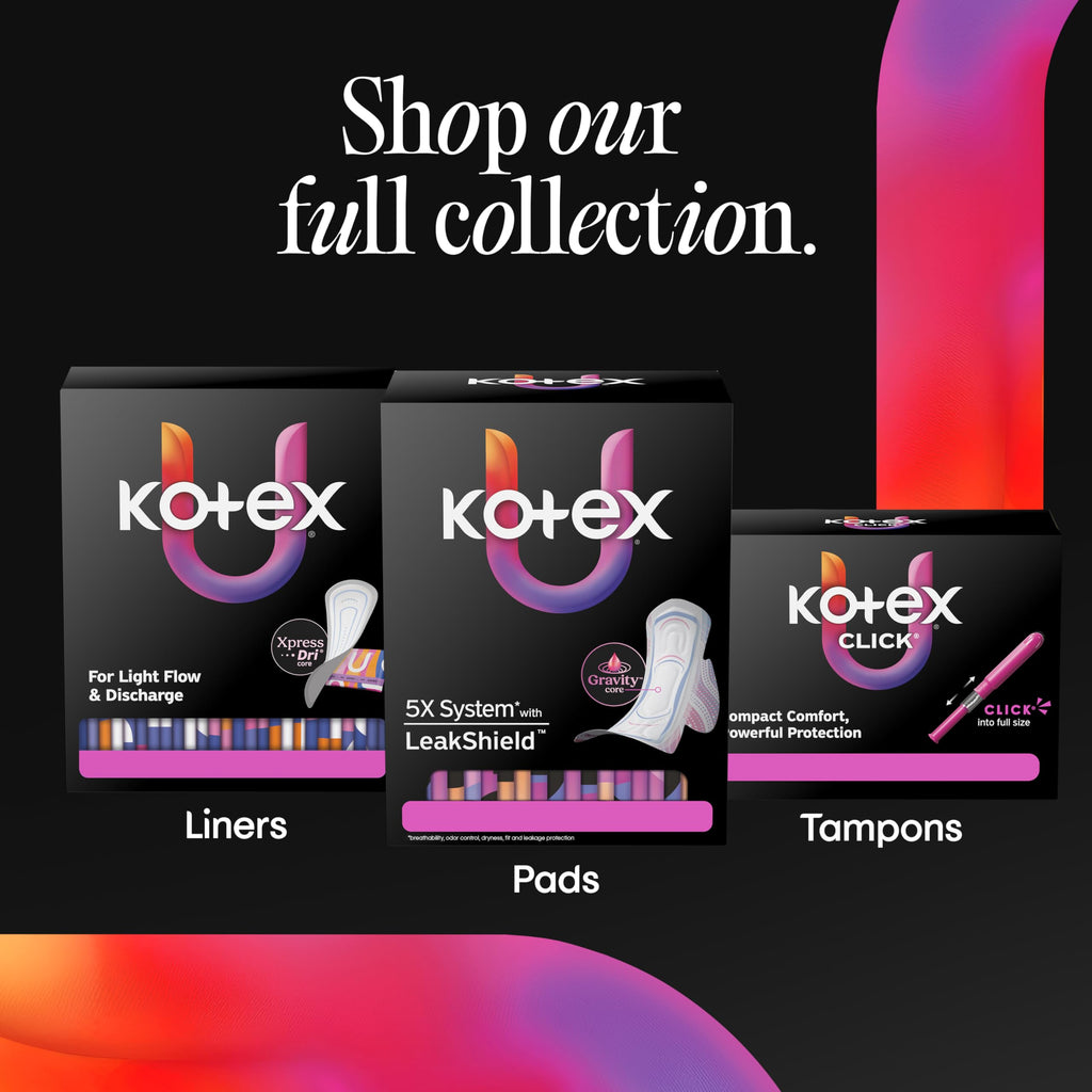 Kotex Ultra Thin Overnight Pads with Wings, Extra Heavy Absorbency, 102 Count (3 Packs of 34) (Packaging May Vary)