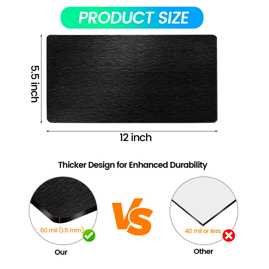 Seatern Magnetic Vent Covers, Extra Strong Magnets, Black 5.5" x 12" (3 Pack) Ultra Thick 60mil, Complete Seal, Air Vent Covers for Home Floor, Ceiling, Wall Registers, HVAC, AC, and Heater Vents