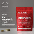 Humann SuperBeets Heart Chews + CoQ10-100mg of CoQ10 Plus Beetroot & Grape Seed Extract, Blood Pressure, Cellular Energy & Heart Health Support, 60 Count