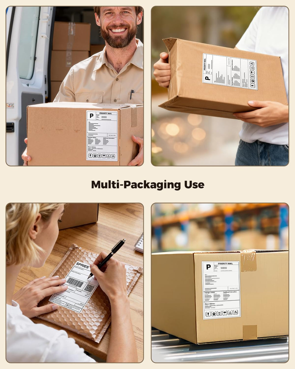 SVANTTO 4x6 Thermal Labels, 220Pcs/Stack, White Shipping Labels