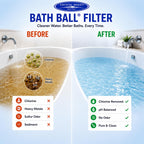 Crystal Quest Bath Ball Filter for Tub Faucet, Bathtub Water Filter, BPA-Free Bathtub Filter, Removes Chlorine, Lead & Impurities, Improves Skin, Hair & Nails, Long Lasting, Fits Most Tubs - Blue