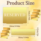 6 Pieces Large Gold Reserved Table Signs, Reserved Seating Sign, Reserve Signs for Wedding Exclusive Seat Identification at Restaurants and Parties (Large-6PCS)