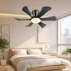 GJeg Ceiling Fans with Lights,36" Low Profile Ceiling Fan with Light and Remote Control,Flush Mount, Reversible, Dimmable, Noiseless, Black Ceiling Fan for Bedroom