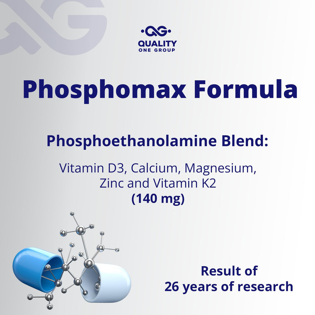 Phosphomax - Fosfoetanolamina - Unique Blend of Phosphoethanolamine to Boost Your Immune System- Natural Fosfoetalonamina, 26 Years of Researched Formulation - 180 Capules