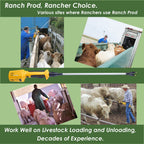RANCH CHOICE Rechargeable Livestock Prod for Cows Sheep Electric Cattle Prod for Cow Dog Hog Animal Prod with Flexible Shaft (Total 43 INCH)