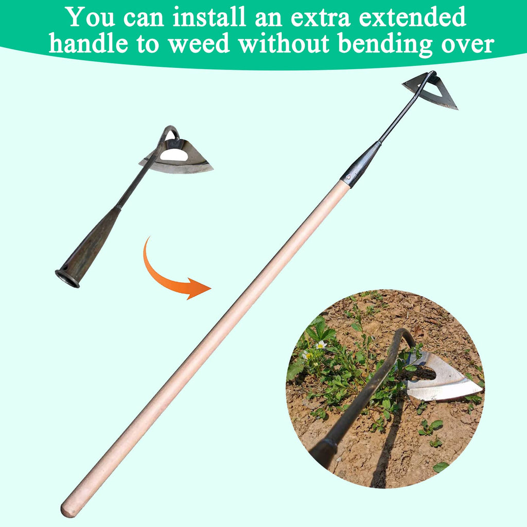FmnyYaid Garden Hoe All-Steel Hardened Hollow Hoe, Sharp Durable Garden Weeding Tools, Garden Edger Weeder Portable Household Vegetable Garden Shovel for Backyard Loosening Farm Planting Weeding