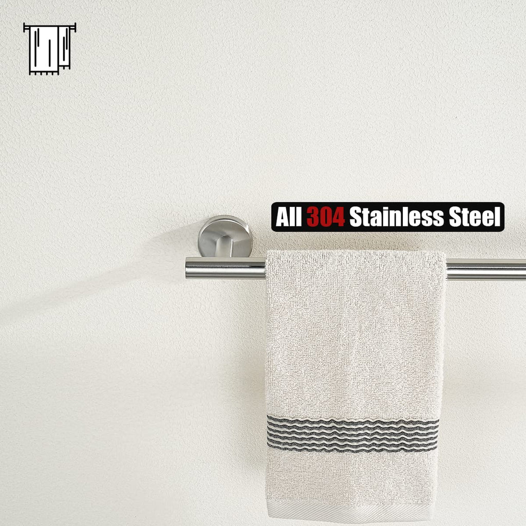 JQK Bathroom Towel Bar, 15 Inch 304 Stainless Steel Thicken 0.8mm Towel Rack, Towel Holder Brushed Finished Wall Mount, Useable Length 12 Inch, TB110L12-BN