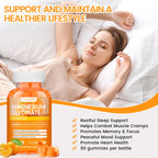 Magnesium Glycinate Gummies 1000mg, High Absorption Sugar Free Magnesium Potassium Supplement for Relaxation, Stress Relief, and Sleep Support for Adults & Kids - 180 Orange Gummies