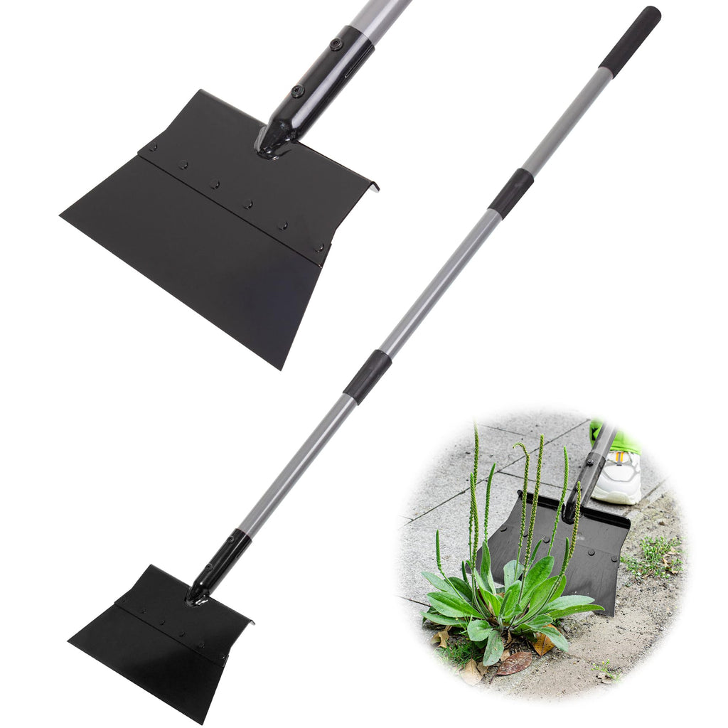 Suchtale Flat Shovel, 11-Inch Floor Scraper, Long Handle Weed Scraper