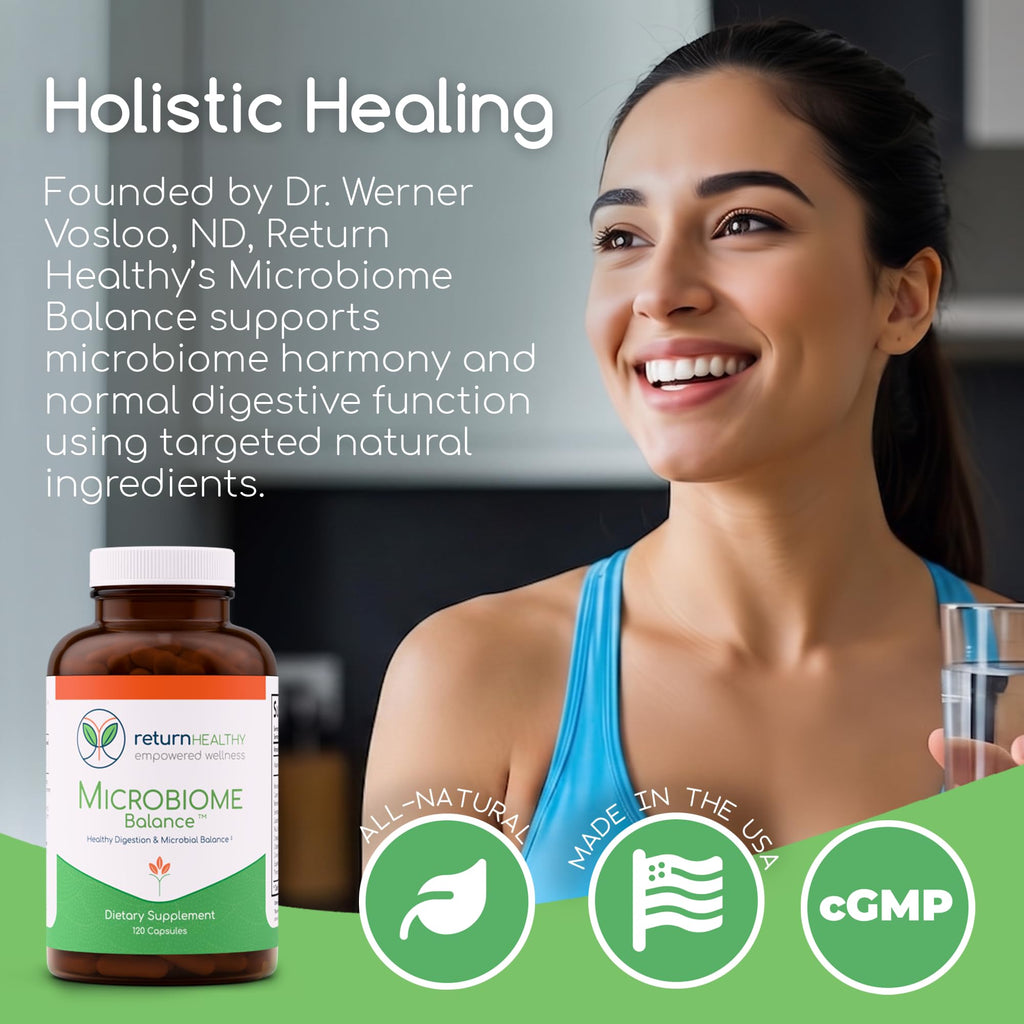 Microbiome Balance – Gut Health Supplement for Women and Men with Monolaurin & Caprylic Acid – Supports Digestive Wellness & Healthy Gut Environment – 120 Capsules