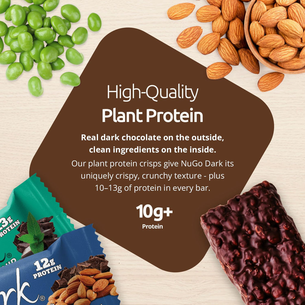 NuGo Dark Variety - Pretzel with Sea Salt 12 Bars & Peanut Butter Cup 12 Bars, 12g Protein Bar, Vegan, Gluten Free, Non-GMO, Kosher Pareve, 24 Count Variety
