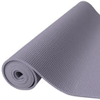 Fitvids 1/4-Inch High Density Thick Non Slip Yoga Mat with Knee Pad and Carrying Strap for Workout, Pilates, Gym Home Exercise, Grey