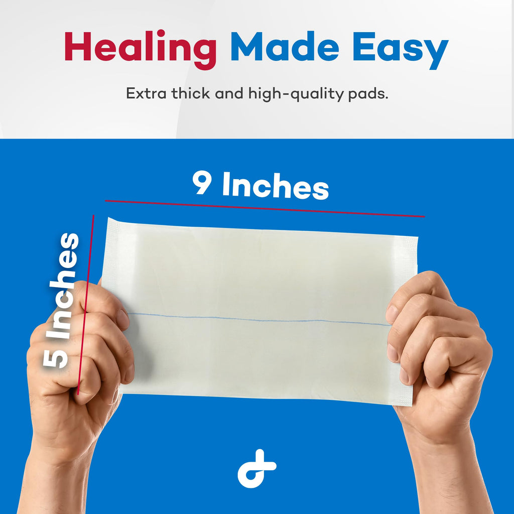 Dealmed Abdominal Combine Pads 5"x9" (40-Pack) Sterile Individually Wrapped, ABD Pads, Absorbent, Non Adherent for Wound Care, Drainage, First Aid, 20/Box (2 Pack)