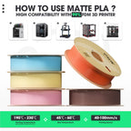 eSUN Matte PLA Filament 1.75mm 3D Printing Filament Black PLA, 1kg Cardboard Spool(2.2lbs) 3D Printer Filament for Most FDM 3D Printers, Black 2Pack