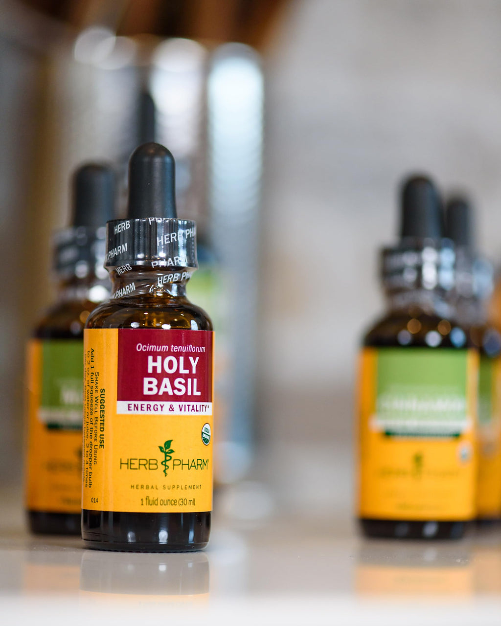 Herb Pharm Certified Organic Holy (Tulsi) Liquid Extract for Energy and Vitality Basil, 4 Fl Oz