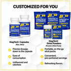 MagTech Magnesium Drink Mix - Sugar Free Lemonade - 3 Forms of Magnesium: Magtein L-Threonate, Glycinate & Taurate - 200mg Chelated Magnesium Complex - Supports Relaxation & Brain Health - 20 Servings