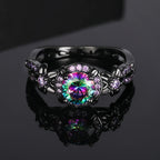 Womens Rings Size 8,Mystic Topaz Gemstone Promise Engagement Wedding Band