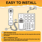 Uvital Big Button Phone for Seniors, Corded Landline Phone with 9 One-Touch Dialing Big Buttons, Hands-Free Calling, Loud Ringer, Easy to Use for Visually Impaired Telephone for Seniors