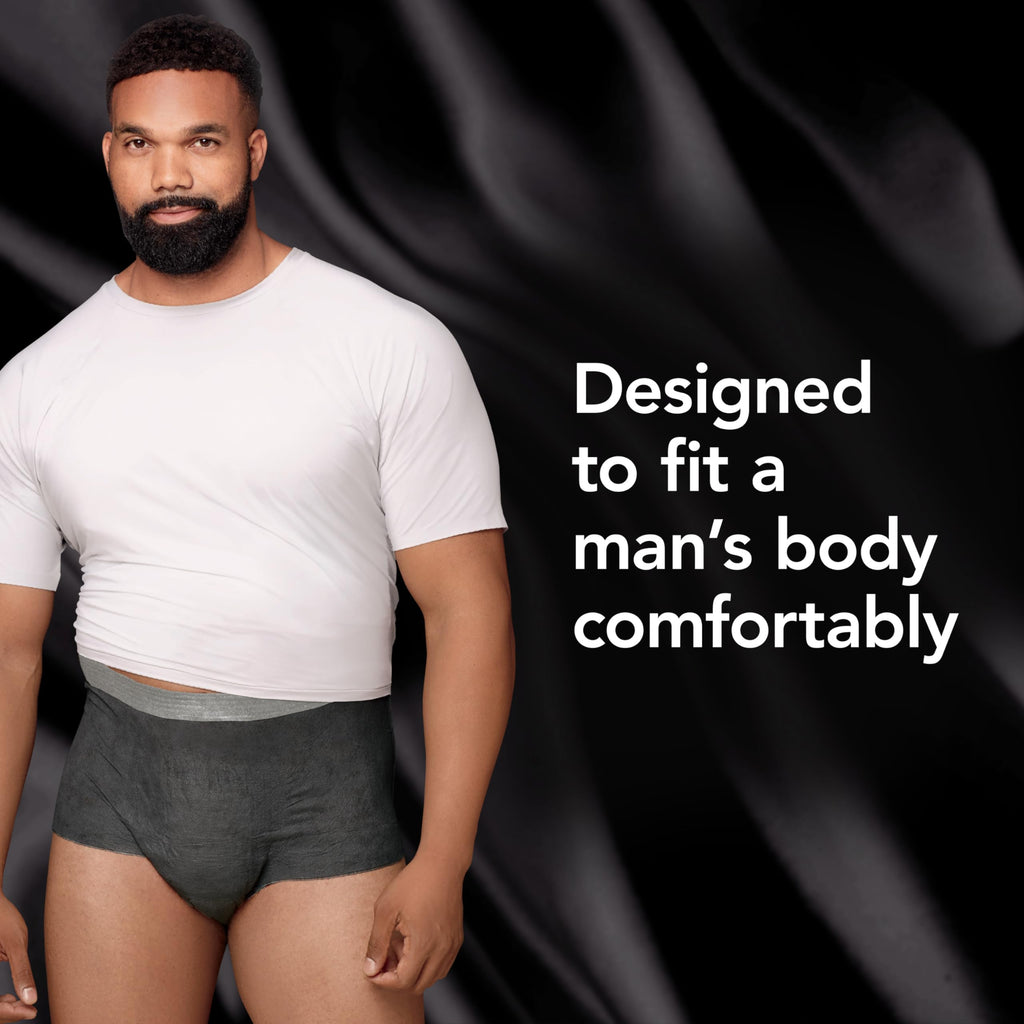 Depend Real Fit Adult Diapers, Incontinence Underwear for Men, Disposable, Maximum Absorbency, Large/Extra Large, Black, 52 Count (2 packs of 26), Packaging May Vary