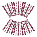 WANDIC 30 Pcs Burgundy Ribbon Bracelets, 5 Style Polyester Single Side Adjustable Multiple Myeloma Awareness Support Wristband for Event Fundraising, 6.89 * 0.59 * 0.07, no Gemstone