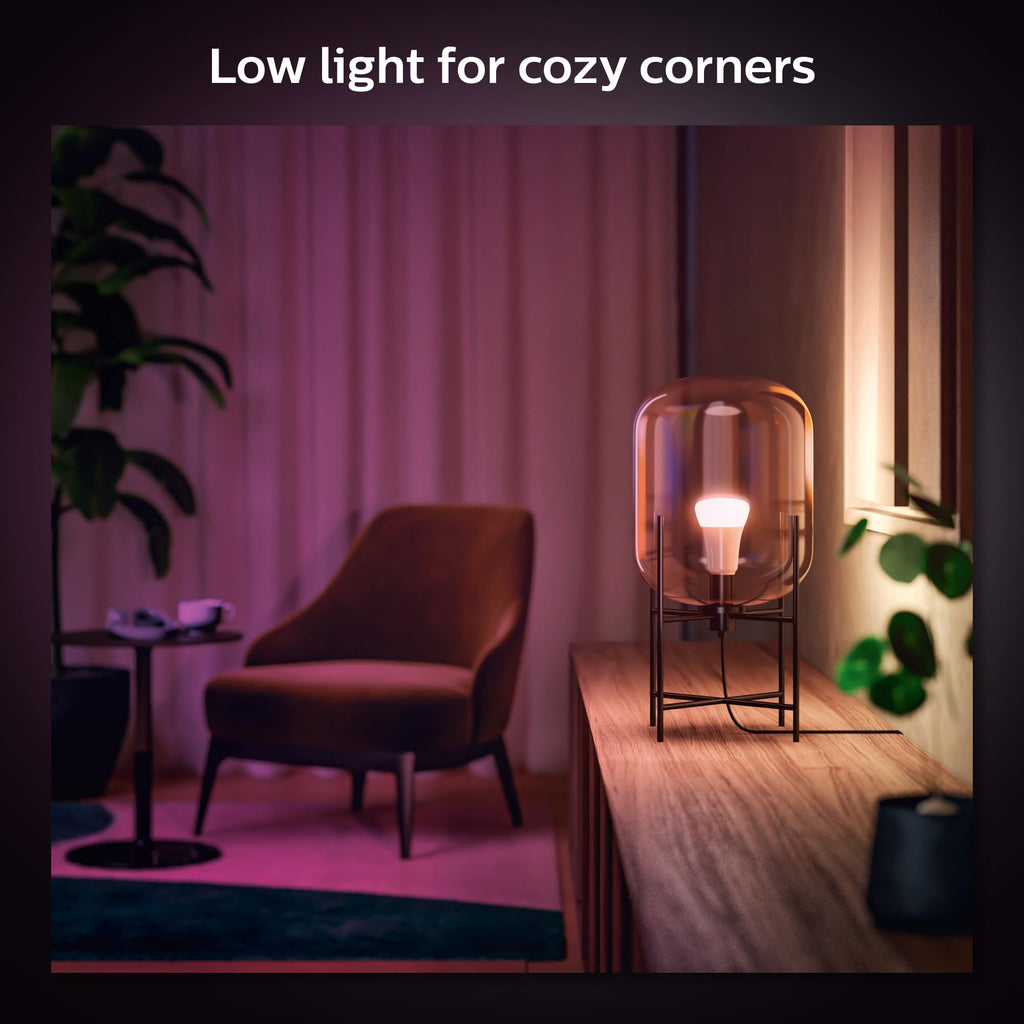 Philips Hue Smart 60W A19 LED Bulb - White and Color Ambiance Color-Changing Light - 2 Pack - 800LM - E26 - Indoor - Control with Hue App - Works with Alexa, Google Assistant and Apple Homekit