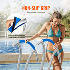 VEVOR Pool Handrail, 2 PCS 30x30 in Railing, Stainless Steel with Base Plate for Indoor/Outdoor, Safety Railing for Decks, Rust-Proof Grab Bar w/Grip Cover & Accessories for Spas