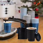 SIUQ 100 Pack 12 oz Coffee Cups with Lids, Disposable Hot Paper Coffee Cups