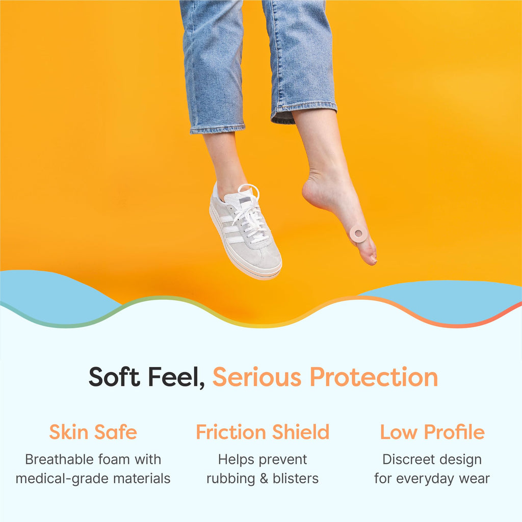 ZenToes Callus Cushions | Water-Resistant Self-Stick Adhesive Corn Pads | Foot, Heel, & Toe Discomfort Relief | Soft Foam for Friction Protection | Ideal for Active Lifestyles | 48-Pack
